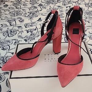 White House Black Market Coral and Black Heels
